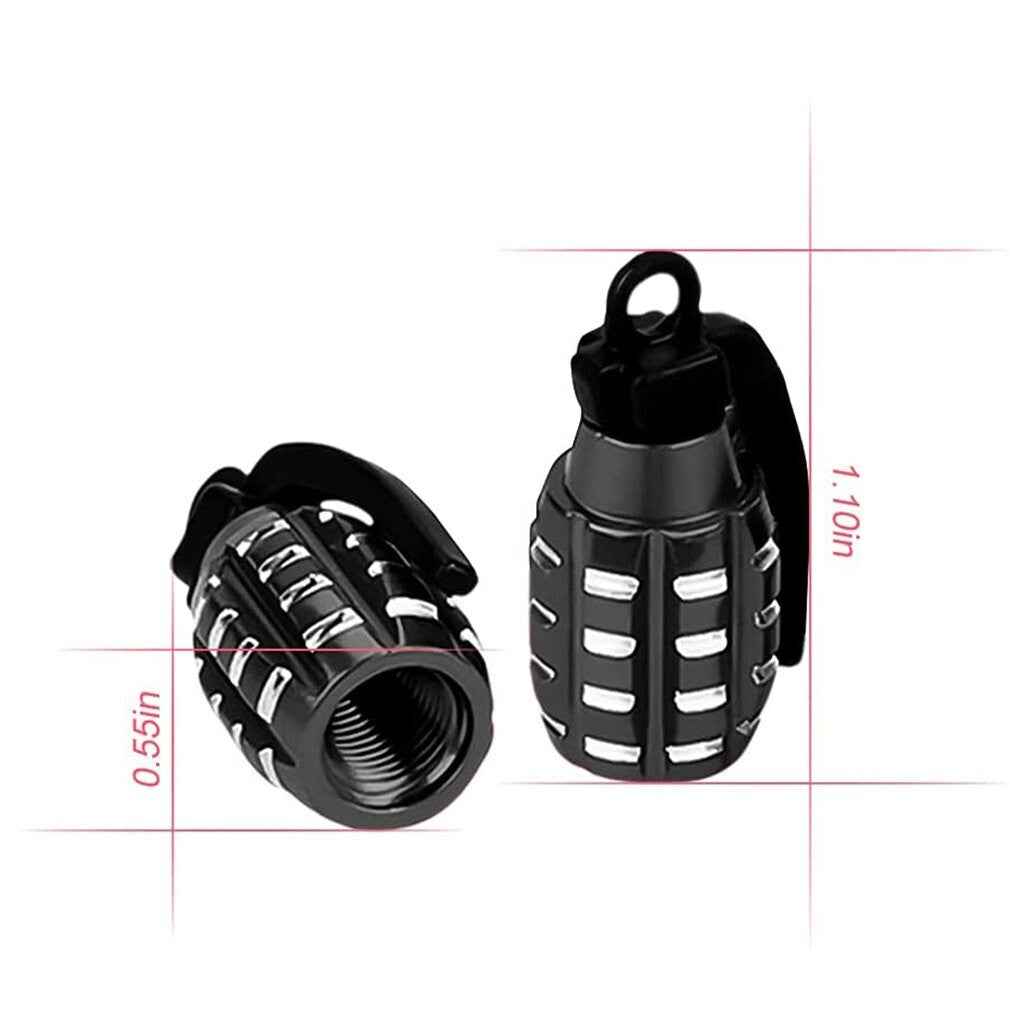 Tyre Valve Dust Caps Grenade Car Bike Motorcycle Alloy BMX MTB X 4 - Dukes Supplies