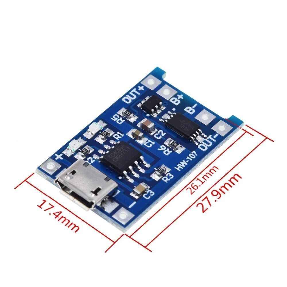 TP4056 18650 Lithium Battery Charger Type C Micro USB Module Charging Board 5V - Dukes Supplies