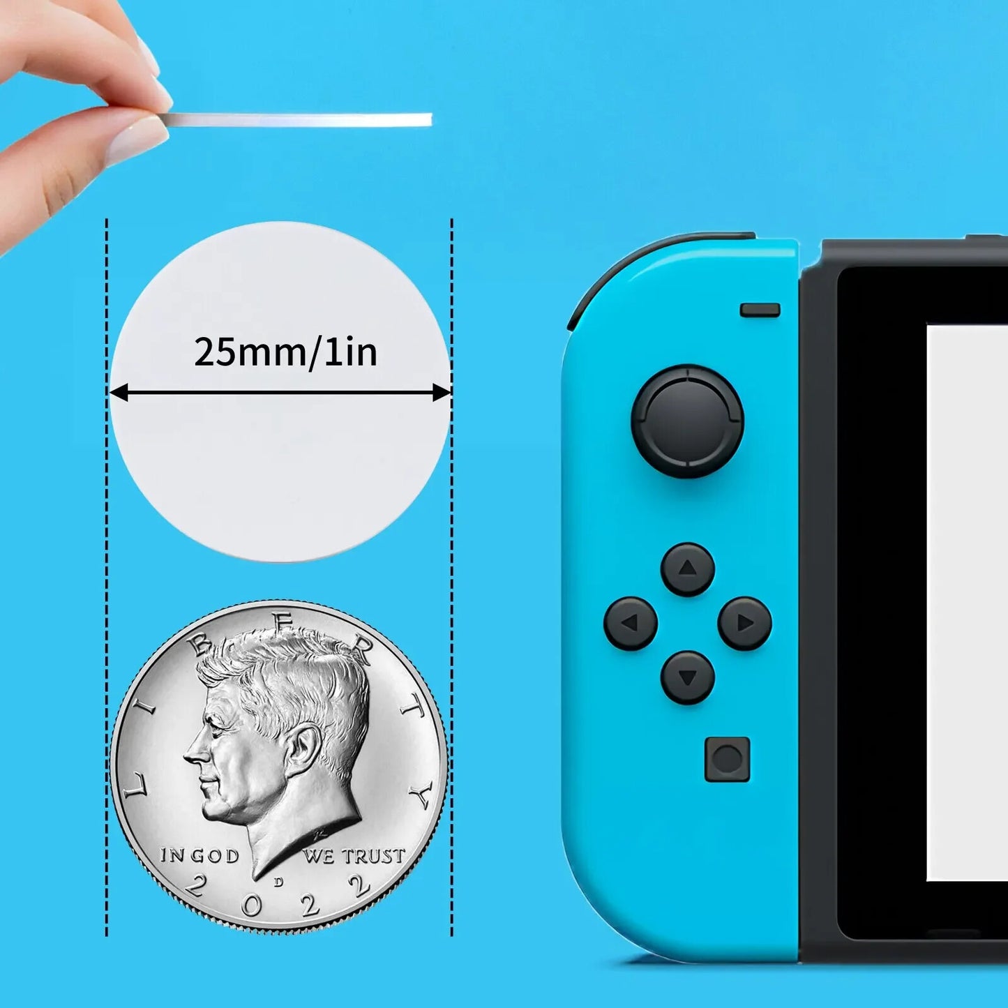 NTAG215 NFC Sticker Coins Adhesive 25mm 13.56 MHZ TagMo Amiibo iOS Android - Dukes Supplies