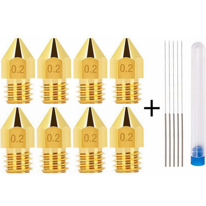 3D Printer MK8 Extruder Nozzle 8pc 0.2mm Creality Ender 3 / V2 / CR10s / SE-6 - Dukes Supplies