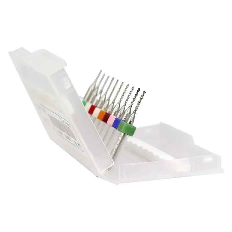 10PCS PCB Drill Bits Set Carbide Micro Mini CNC Drilling Bits Rotary Tool - Dukes Supplies