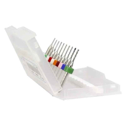 10PCS PCB Drill Bits Set Carbide Micro Mini CNC Drilling Bits Rotary Tool - Dukes Supplies