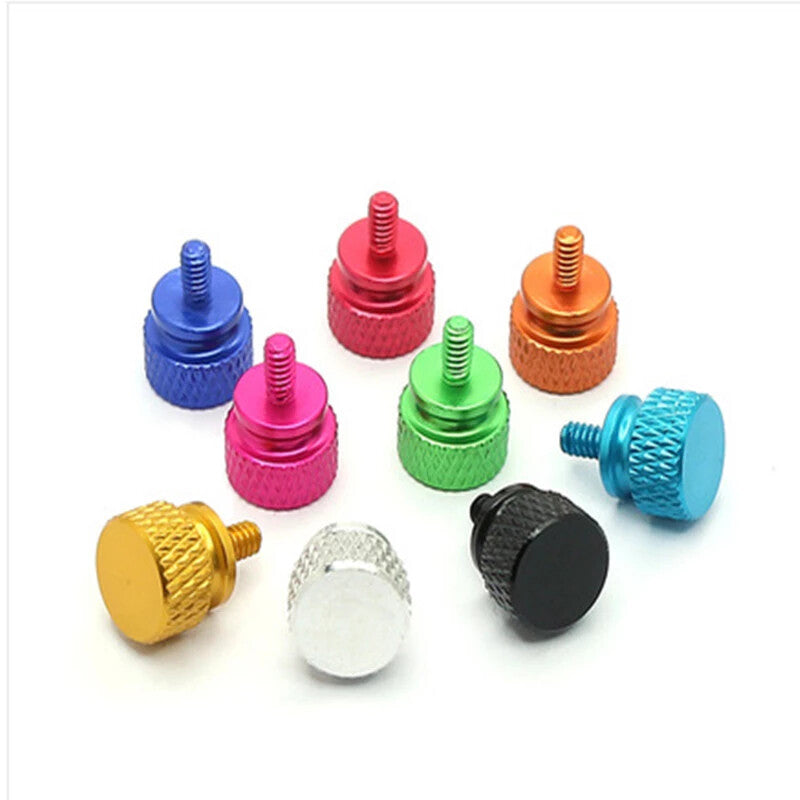 6-32 Thumb Screws Coloured Anodised - Computer Case Desktop - Pack of 4 - Dukes Supplies