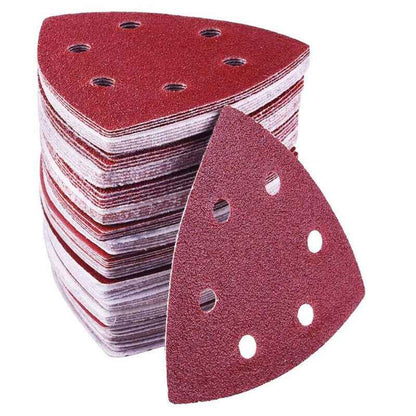 120pc 60-240 Grit Triangular Sanding Paper Disc Pad Pack Oscillating Multi Tool - Dukes Supplies