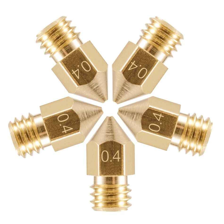 3D Printer Nozzle MK8 Brass Extruder 0.2mm - 1.0mm Creality Ender CR-10 makerbot - Dukes Supplies