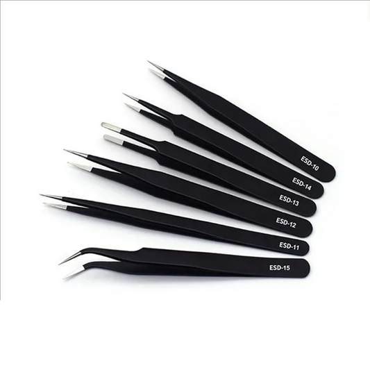 Anti-Static Precision ESD Tweezers Set Stainless Steel for Electronics UK - Dukes Supplies