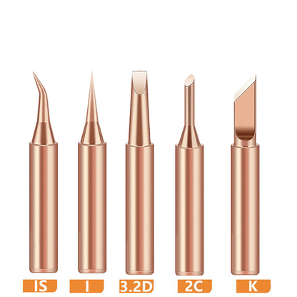 5pc/Set 900M Soldering Iron Tip Set Pure Copper Iron Head Solder Tool Tips - Dukes Supplies
