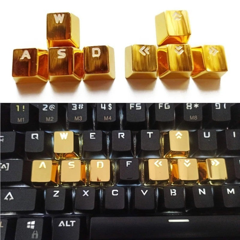 8pc Gold Keycaps Set WASD Arrow Keys for MX Mechanical Keyboard Backlit - Image 5