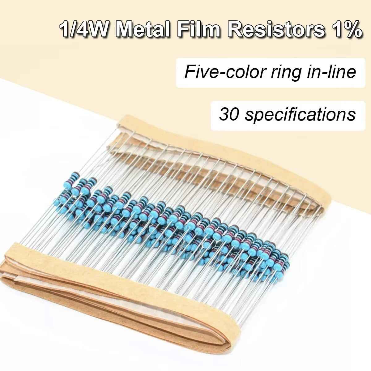 600pc Resistors Kit - 1/4W Watt 0.25 Metal Film Kit Set Pack Arduino PI - Dukes Supplies