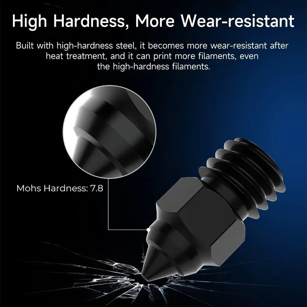 5pc 0.4mm Hardened Steel 3D Printer Nozzle Pointed MK8 CR-10 Ender 3 Anet A8 m6 - Dukes Supplies