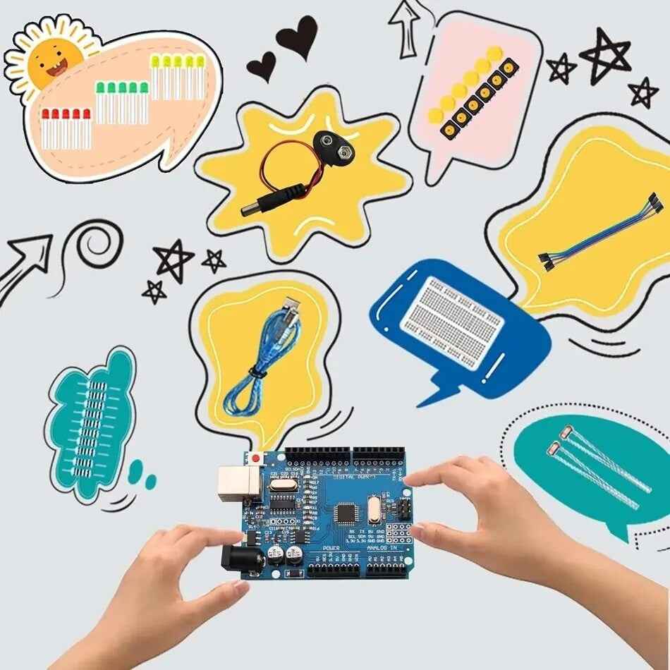 UNO R3 Starter Electronics Development Kit - Compatible With Arduino IDE - UK - Dukes Supplies