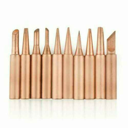 10pc/Set 900M Soldering Iron Tip Pure Copper Iron Head Solder Tool Tips - Dukes Supplies