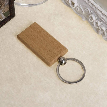 Blank Rectangle Wooden Key Chain DIY Engraving Art Wood Keychains Key Tags - Image 3