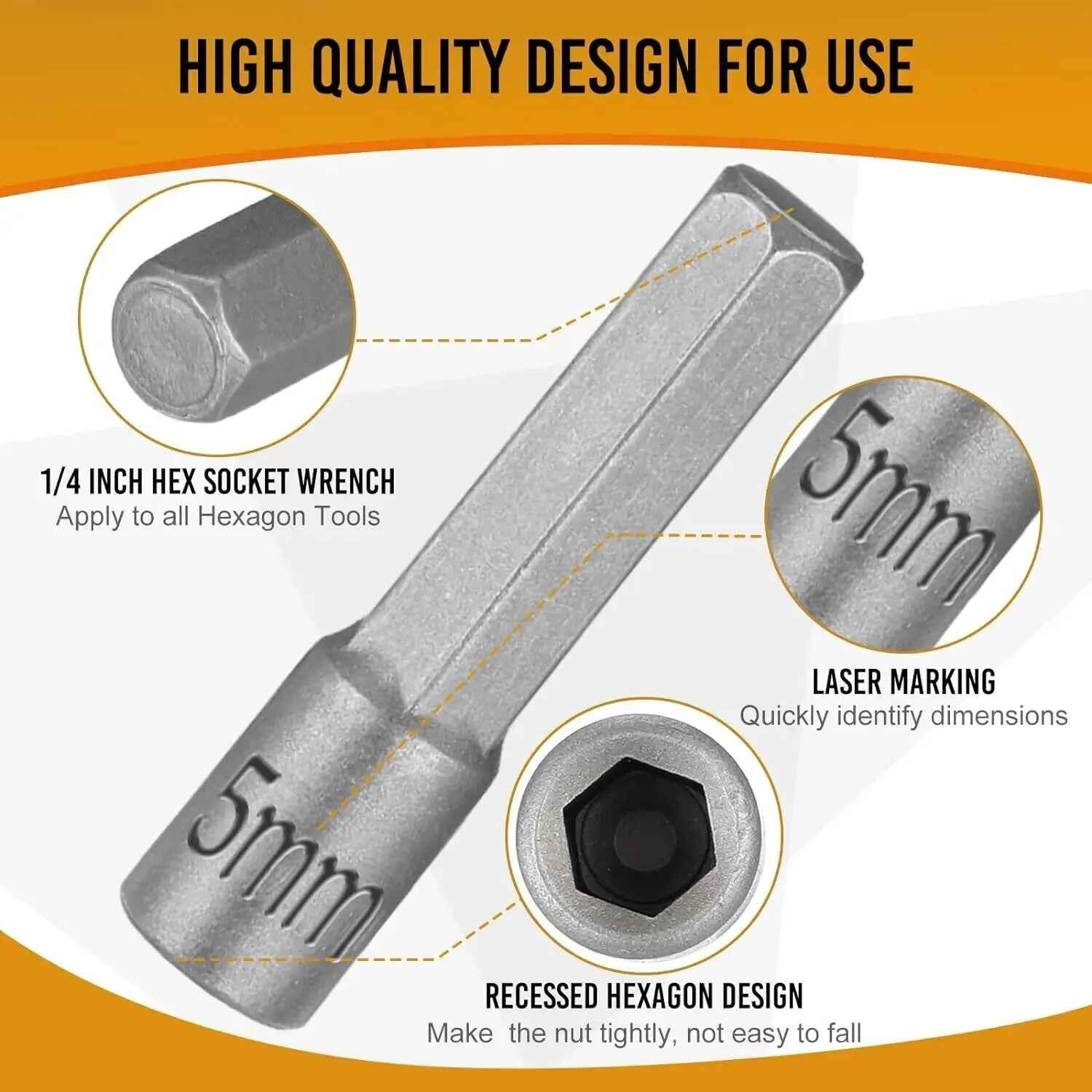 9pc Hex Shank Nut  1/4'' Driver Socket Adapter Set for Power Tools Bits Set - Dukes Supplies