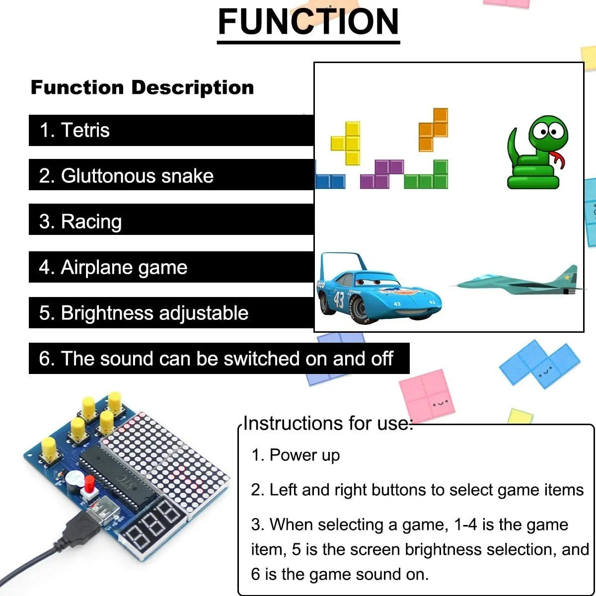 DIY Game Console Hand held Kit 5 Retro Classic Games STEM Soldering Practice - Image 18