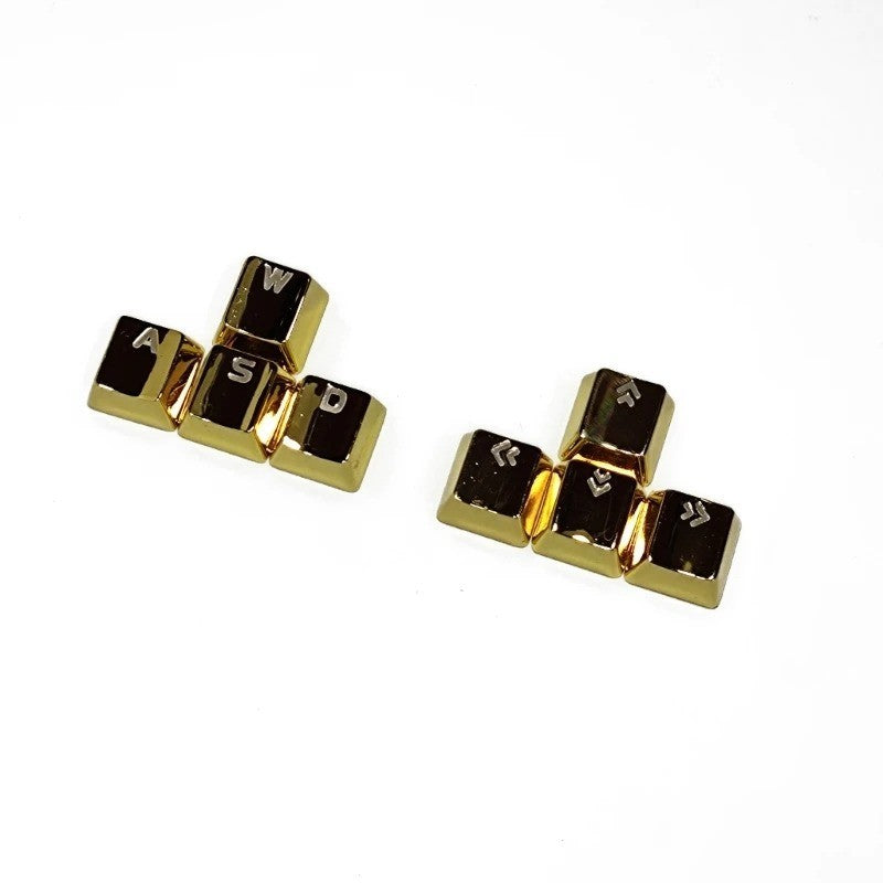 8pc Gold Keycaps Set WASD Arrow Keys for MX Mechanical Keyboard Backlit - Image 1