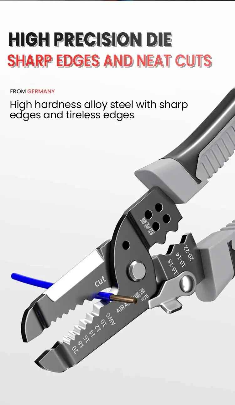 Cable Strip Crimping & Cutter Tool - Terminals Crimp Electrical Crimper Plier - Dukes Supplies