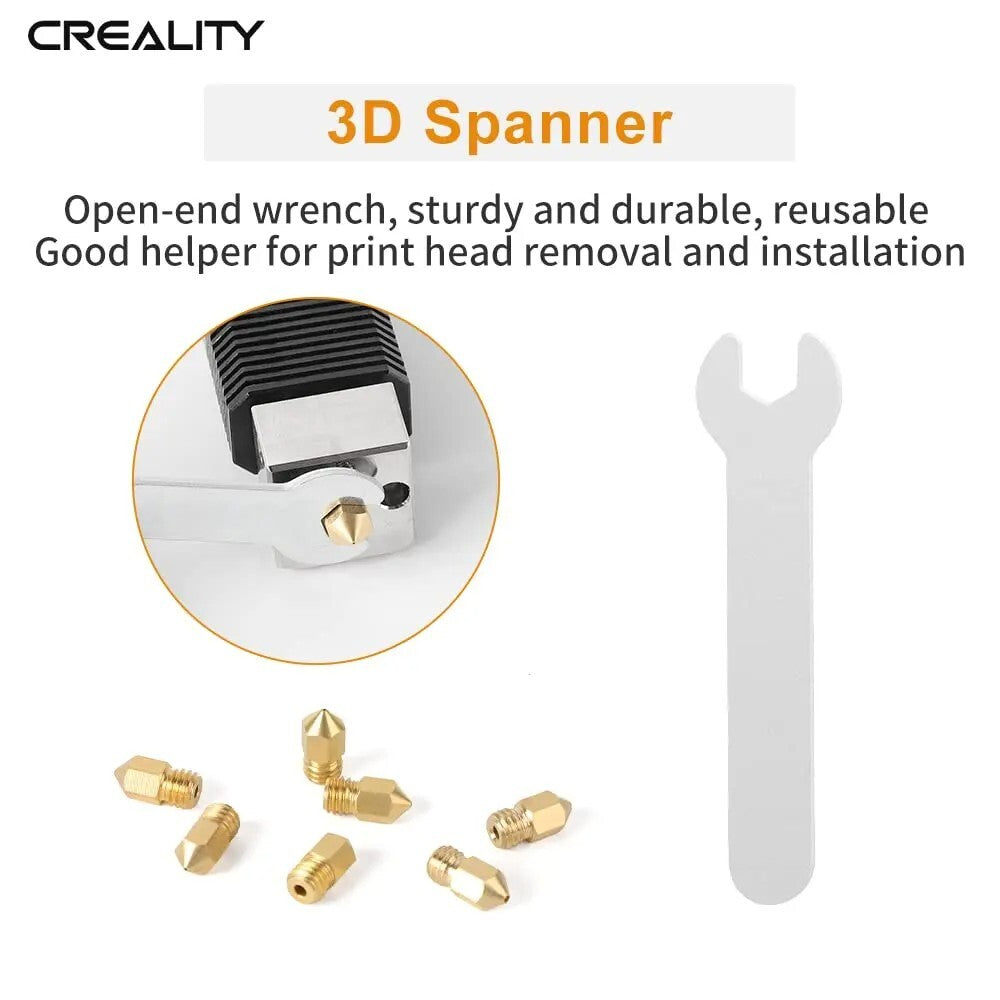 Creality 3D Printer MK8 Extruder Nozzle Kit with Nozzle Cleaners & Wrench Tool - Dukes Supplies