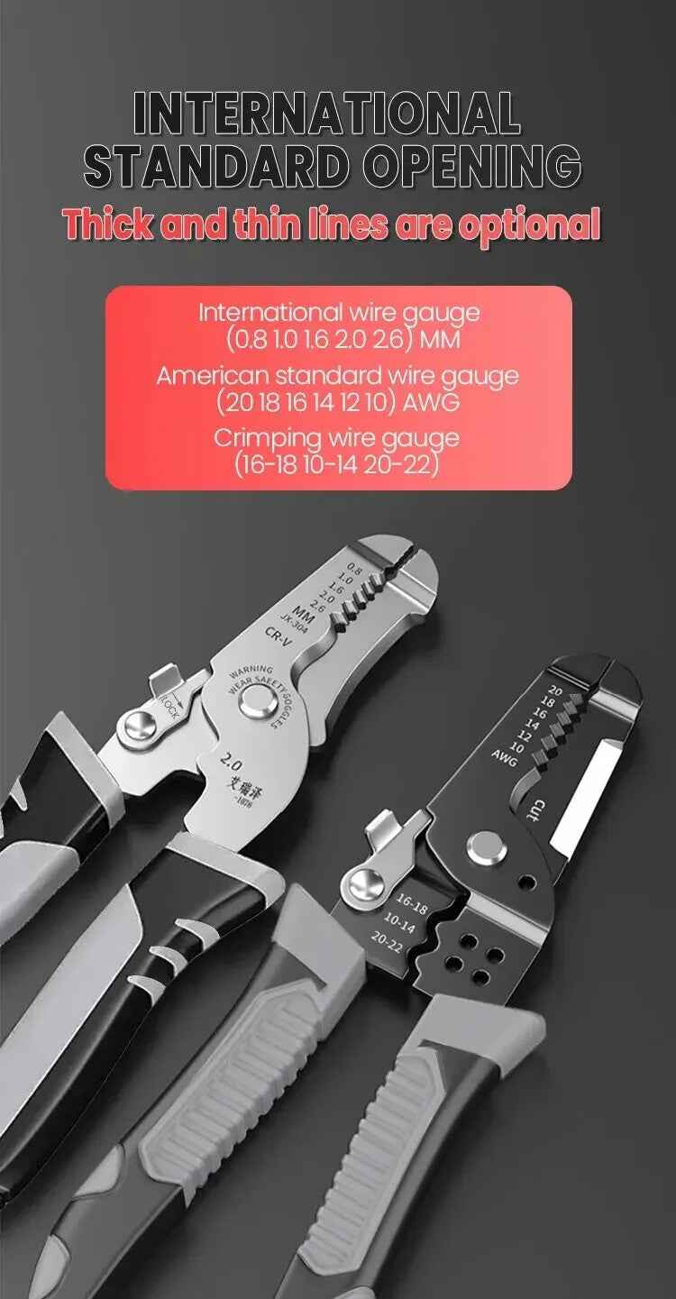 Cable Strip Crimping & Cutter Tool - Terminals Crimp Electrical Crimper Plier - Dukes Supplies