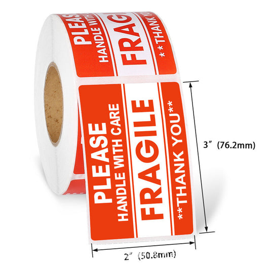 Fragile Please Handle With Care - Sticky Labels / Stickers - Self Adhesive - Dukes Supplies