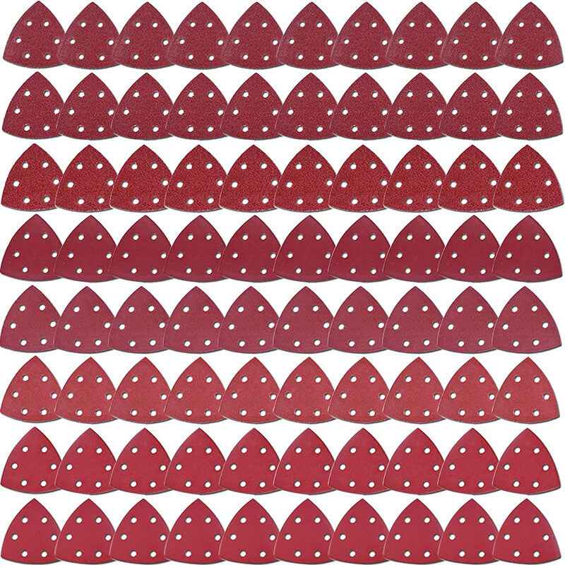 120pc 60-240 Grit Triangular Sanding Paper Disc Pad Pack Oscillating Multi Tool - Dukes Supplies