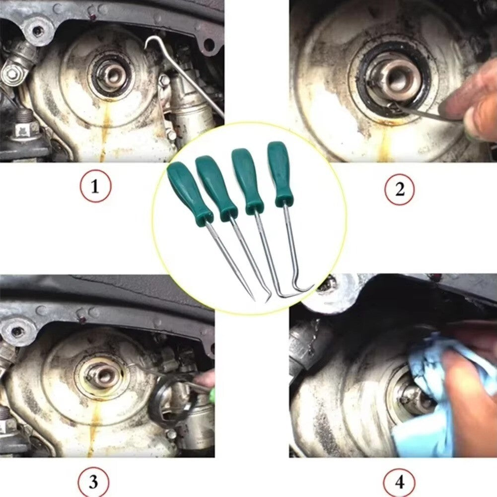 4Pcs Oil Seal Screwdrivers Set O-Ring Seal Gasket Pry Car Vehicle Pick Hook Kit - Dukes Supplies