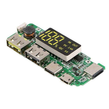 LED Dual USB 5V 2.4A Micro/Type-C USB Mobile 18650 Charging Module - Dukes Supplies