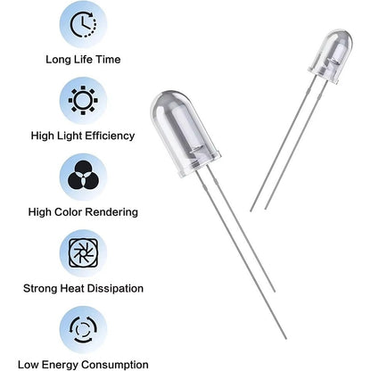 200pcs LED Diodes 3/5mm LED Light Emitting Bulb Lamp, Science, DIY, Electronics - Dukes Supplies