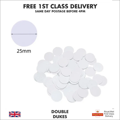 10 x NTAG215 NFC Coin Tags Waterproof PVC 25mm for Android iOS - Dukes Supplies