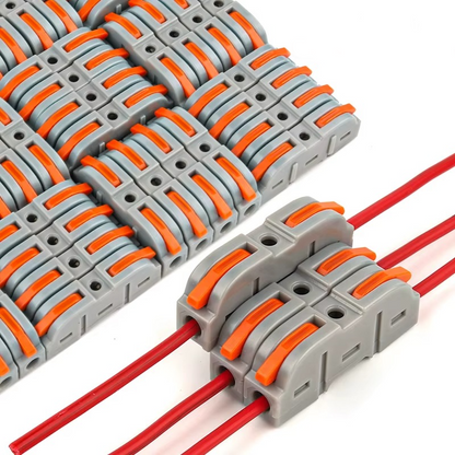 SPRING LEVER TERMINAL BLOCK ELECTRICAL CABLE WIRE CONNECTOR QUICK SPLICE INLINE - Dukes Supplies
