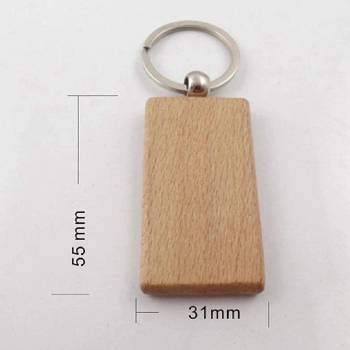 Blank Rectangle Wooden Key Chain DIY Engraving Art Wood Keychains Key Tags - Image 11