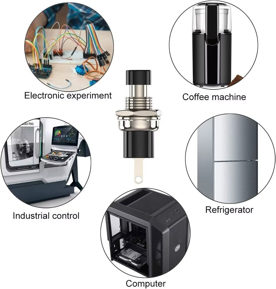 Momentary On Off Push Button Switch SPST 3 Pack Normally Closed Contacts Model - Dukes Supplies