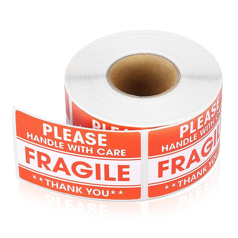 Fragile Please Handle With Care - Sticky Labels / Stickers - Self Adhesive - Dukes Supplies