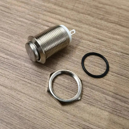 12V 12mm Momentary Push Button Switch Round Metal Waterproof 2 Pin - Dukes Supplies