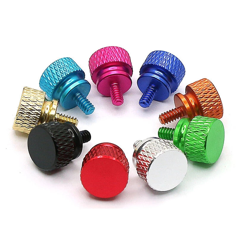 6-32 Thumb Screws Coloured Anodised - Computer Case Desktop - Pack of 4 - Dukes Supplies