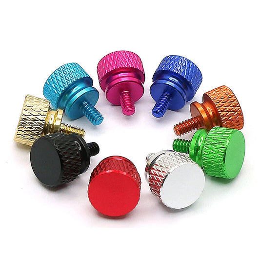 6-32 Thumb Screws Coloured Anodised - Computer Case Desktop - Pack of 4 - Dukes Supplies