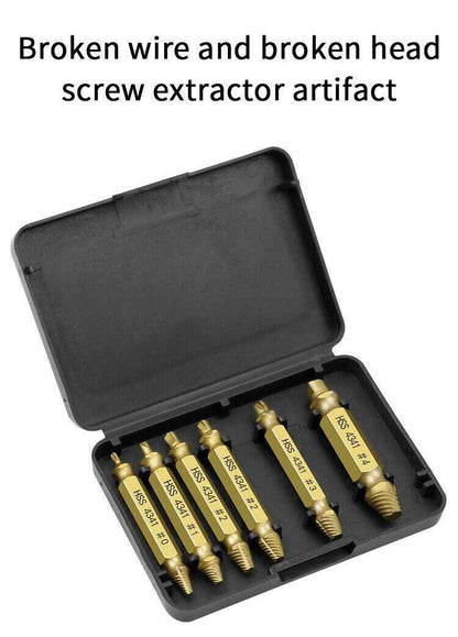 6PCS Broken Screw Extractor Remover Set Damaged Bolt Easy Out Stripped Drill Bit - Dukes Supplies