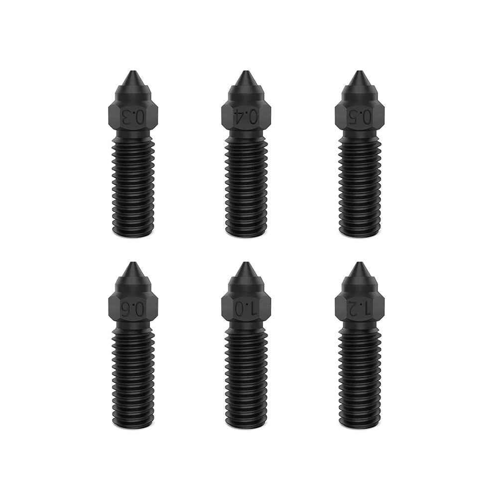 Creality K1/K1 Max CR-M4 Nozzle Hardened Steel 0.2mm-1.2mm 3D Printer M6 Thread - Dukes Supplies