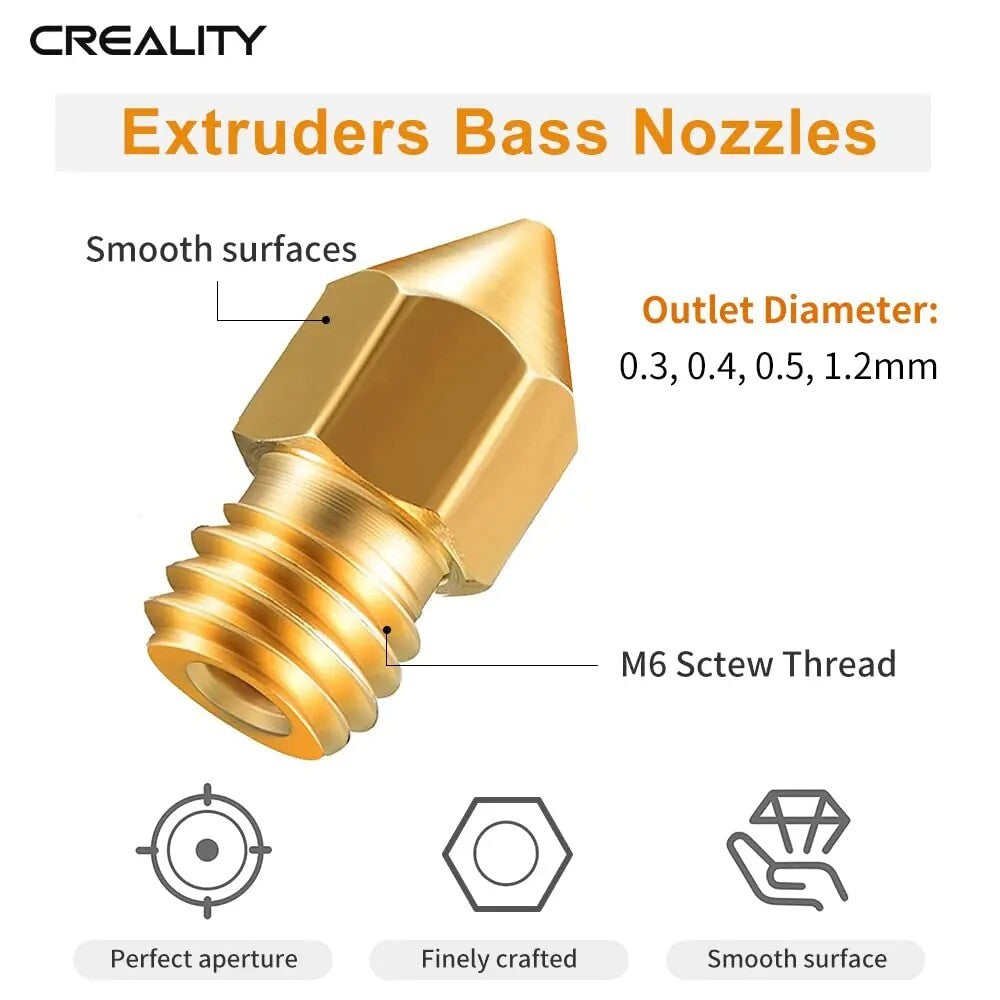 Creality 3D Printer MK8 Extruder Nozzle Kit with Nozzle Cleaners & Wrench Tool - Dukes Supplies