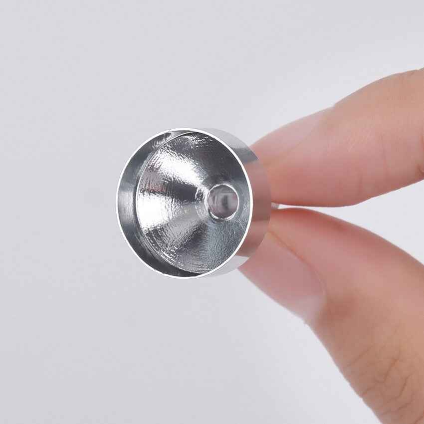 Small Mini Metal Funnels for Atomizers, Vials & Small Bottles Silver 18mm - Dukes Supplies