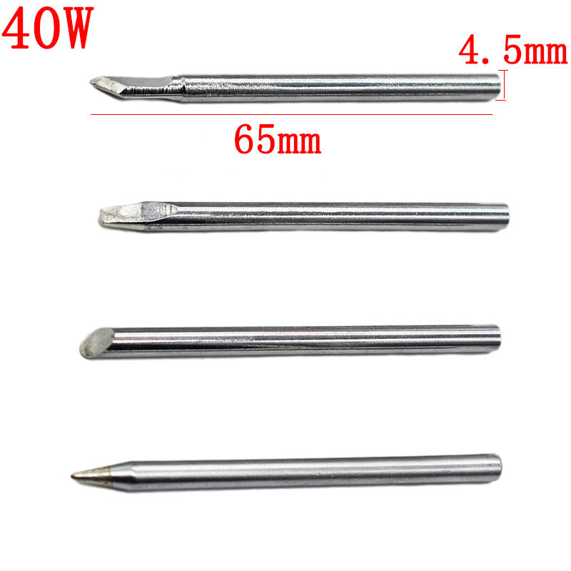 4pcs 40W Soldering Iron Tips Lead-Free Copper Solder Heads Welding Tool 4.5mm - Dukes Supplies