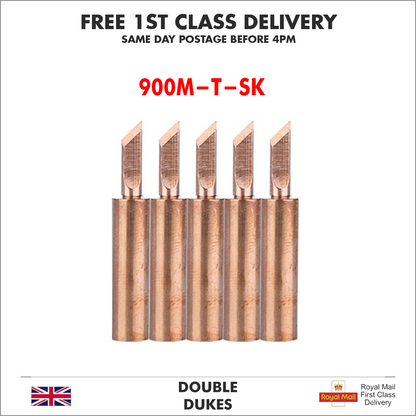 5pc/Set 900M-T-SK Soldering Iron Tip Pure Copper Iron Head Solder Tool Tips - Dukes Supplies