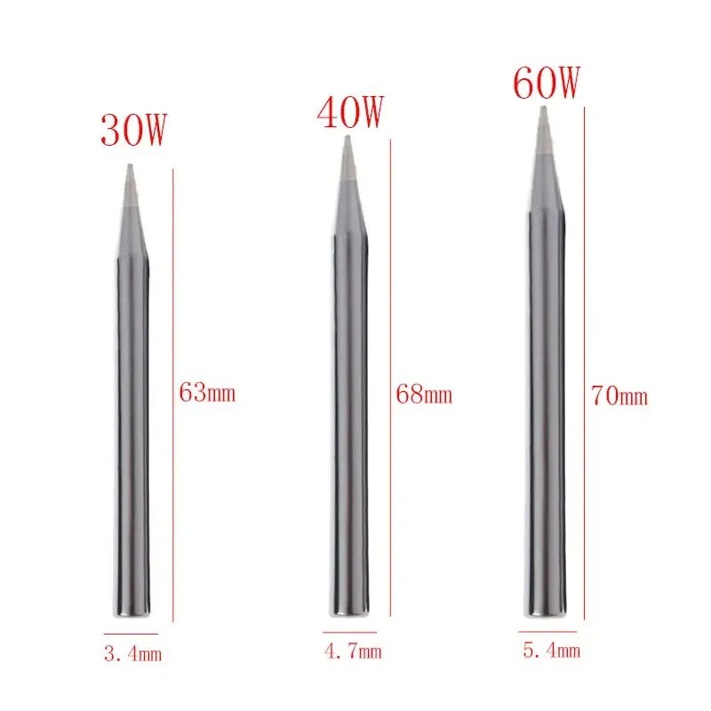 5pcs 30W Soldering Iron Tips Lead-Free Copper Solder Head Welding Tool - Dukes Supplies