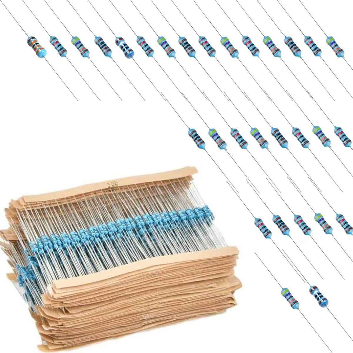 600pc Resistors Kit - 1/4W Watt 0.25 Metal Film Kit Set Pack Arduino PI - Dukes Supplies
