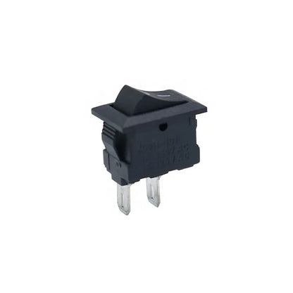 Rectangular Rocker Switch 15mm X 10mm KCD1 SPST Small Black 2 Pin ON-OFF 250V - Dukes Supplies