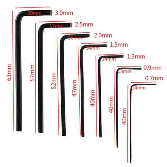 7PCS Mini Hexagon Hex Allen Key Set Wrench Screwdriver Micro Tool Kit 0.7mm-3mm - Dukes Supplies