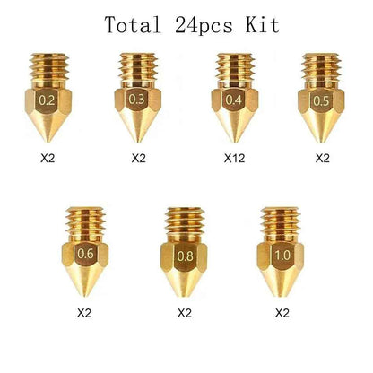 3D Printer Nozzle MK8 Extruder Ender 3 / V2 / CR10s / SE-6 Anet A8/A6 Prusa i3 - Dukes Supplies