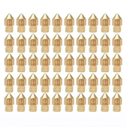 3D Printer Nozzle MK8 Brass Extruder 0.2mm - 1.0mm Creality Ender CR-10 makerbot - Dukes Supplies