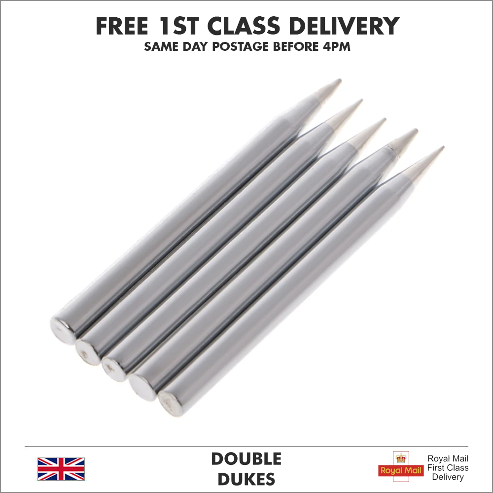 5pc Replaceable Solder Soldering Iron Tips Lead-Free 30W 40W 60W - Dukes Supplies