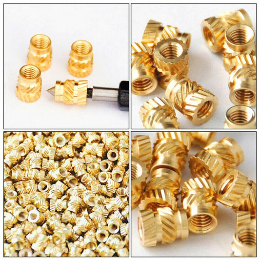 M3 THREADED BRASS KNURLED INSERT NUT HEAT MOLDING NUTSERT - Dukes Supplies